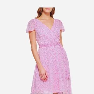 NWOT Fully Lined DKNY Spring Floral Pink Purple Sundress